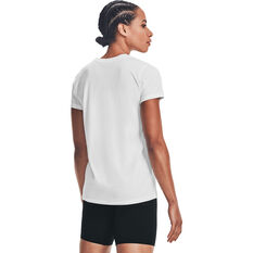 Under Armour Womens Sportstyle Graphic Tee White XS, White, rebel_hi-res