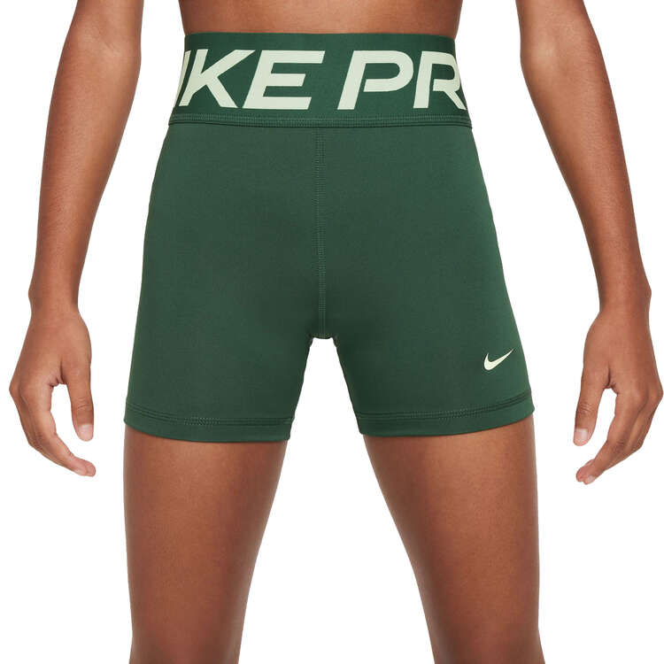 Nike Pro Kids Dri-FIT 3 Inch Shorts Green XS, Green, rebel_hi-res