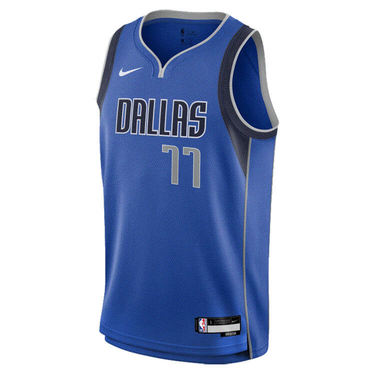 Nike Youth Dallas Mavericks Luka Dončić 2023/24 Icon Basketball Jersey Blue S, Blue, rebel_hi-res