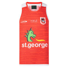 St George Illawarra 2022 Mens Training Singlet Red S, Red, rebel_hi-res