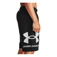 Under Armour Mens Rival Fleece Big Logo Shorts, Black, rebel_hi-res