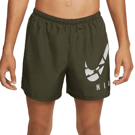 Nike Challenger Mens Dri-FIT Brief-Lined 5inch Running Shorts, Green, rebel_hi-res