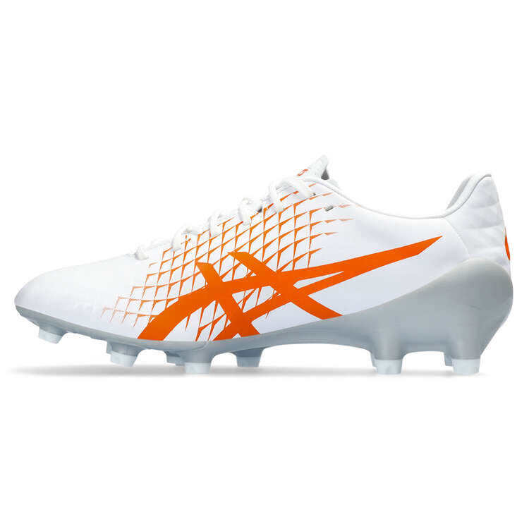Asics Menace 4 Football Boots, White/Orange, rebel_hi-res
