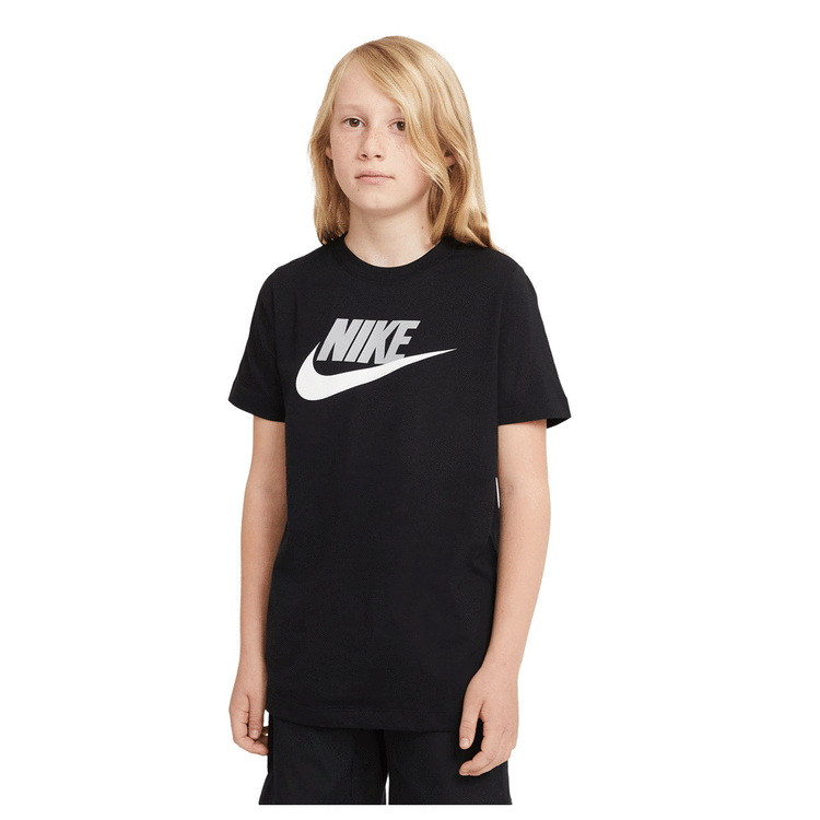 Nike Boys Sportswear Icon Futura Tee, Black, rebel_hi-res