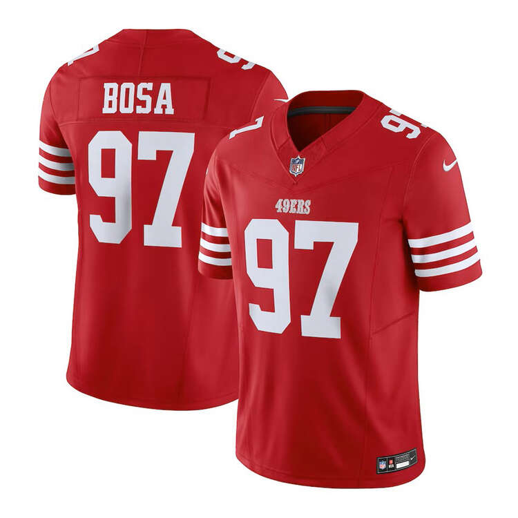 San Francisco 49ers Nick Bosa Mens Home Jersey Red S, Red, rebel_hi-res