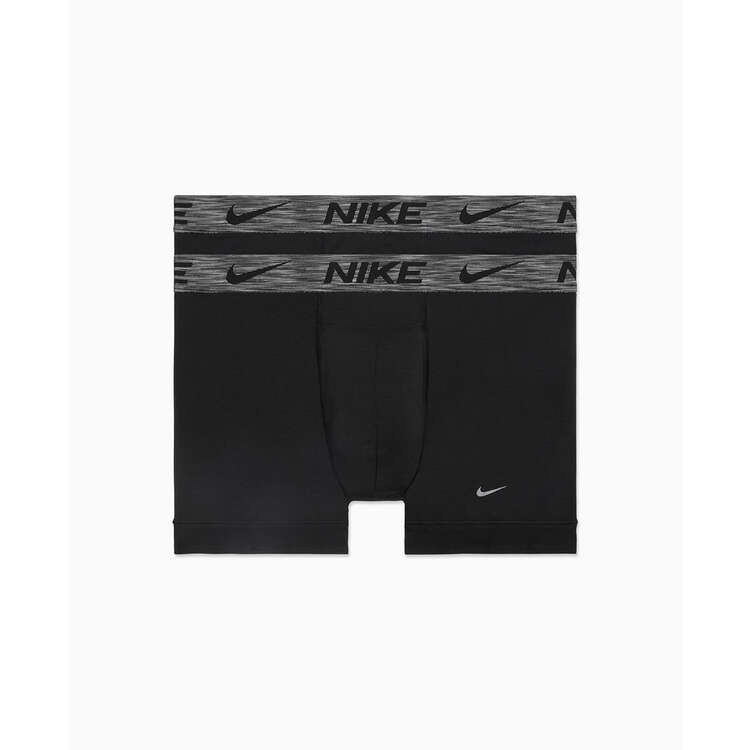 Nike Mens Dri-FIT Reluxe Boxer Briefs 2 Pack, Black, rebel_hi-res