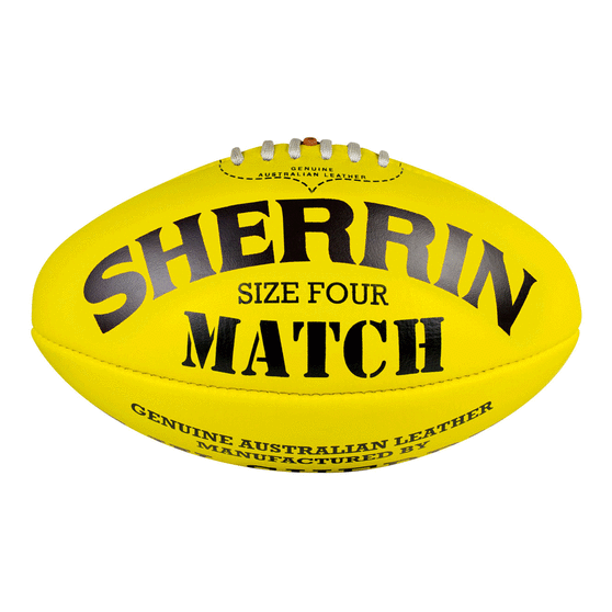 Sherrin Match Australian Rules Ball Yellow 4, , rebel_hi-res
