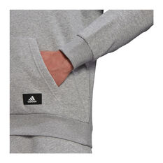 adidas Mens Future Icons Logo 3-Bar Hoodie, Grey, rebel_hi-res