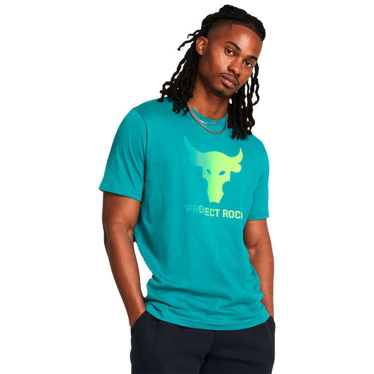 Under Armour Mens Project Rock Payoff Graphic Tee, Green, rebel_hi-res