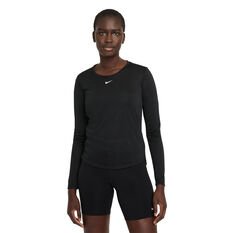 Nike One Womens Dri-FIT Standard Top Black XS, Black, rebel_hi-res