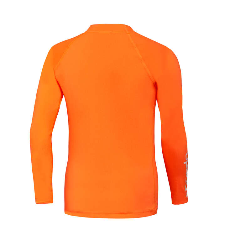 Speedo Boys Safety Long Sleeve Rash Vest, Orange, rebel_hi-res