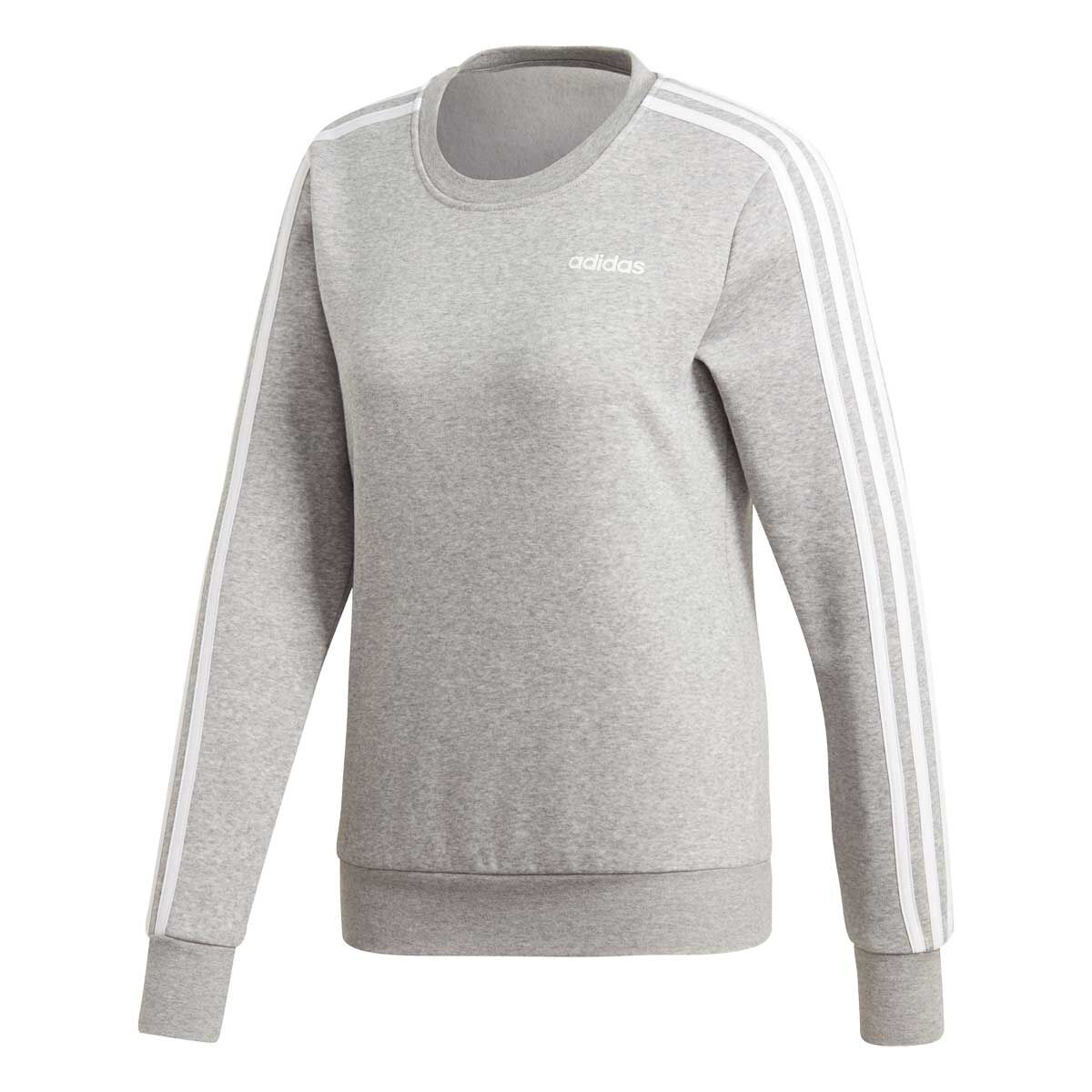 women's adidas 3 stripe fleece crewneck sweatshirt