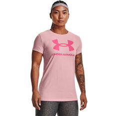 Under Armour Womens Sportstyle Graphic Tee, Pink, rebel_hi-res