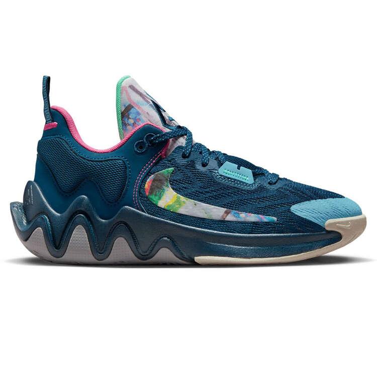 Nike Giannis Immortality 2 GS Kids Basketball Shoes Blue/Green US 4, Blue/Green, rebel_hi-res