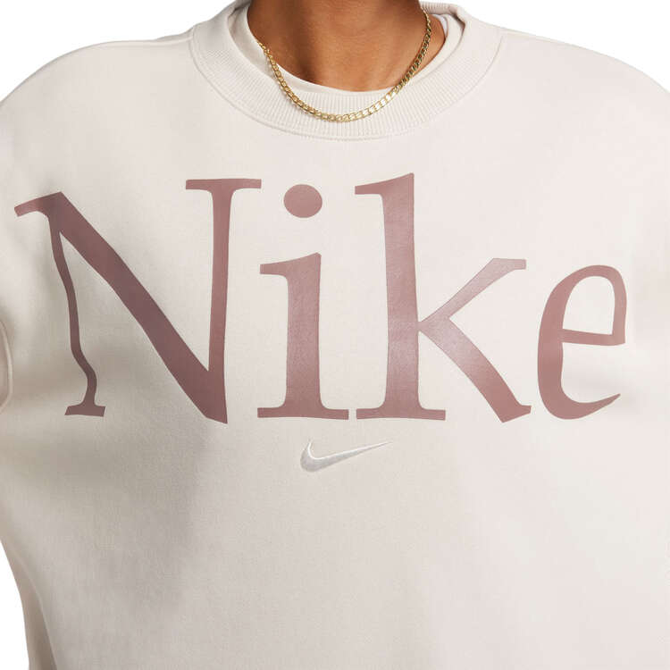 Nike Womens Phoenix Fleece Oversized Logo Hoodie Beige M, Beige, rebel_hi-res