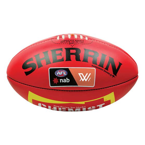 Sherrin Official AFLW Australian Rules Game Ball Red 4, , rebel_hi-res