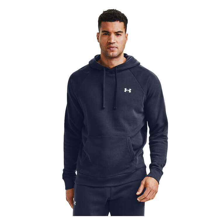 Under Armour Mens Rival Cotton Hoodie Navy XL, Navy, rebel_hi-res