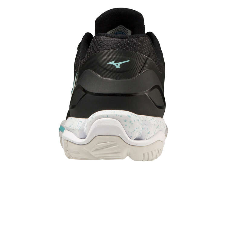 Mizuno Wave Stealth 5 D Womens Netball Shoes Black/White US 6.5, Black/White, rebel_hi-res