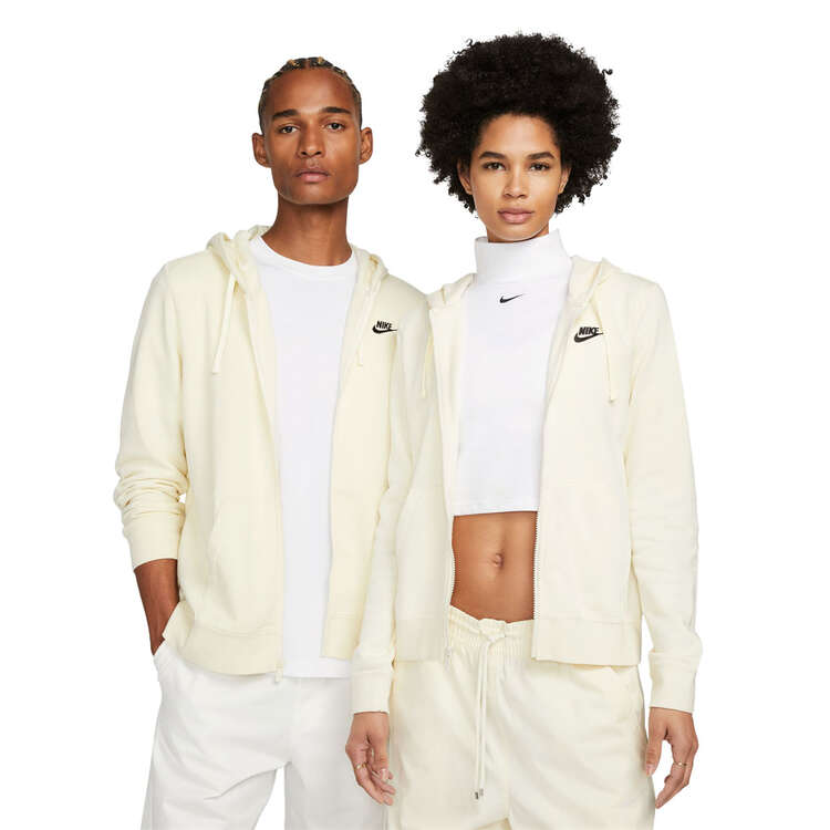 Nike Womens Sportswear Club Fleece Full-Zip Hoodie White XS, White, rebel_hi-res