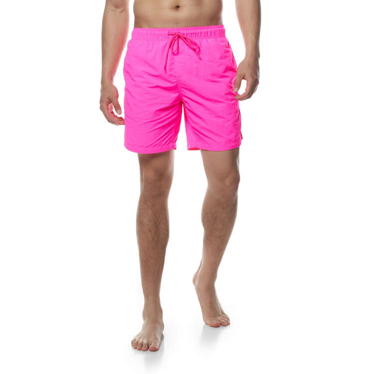 Tahwalhi Mens Solid Pool Shorts, Pink, rebel_hi-res