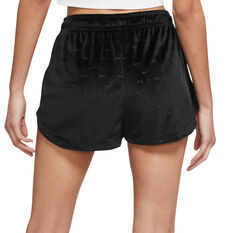 Nike Air Womens Velour Mid-Rise Shorts Black XS, Black, rebel_hi-res