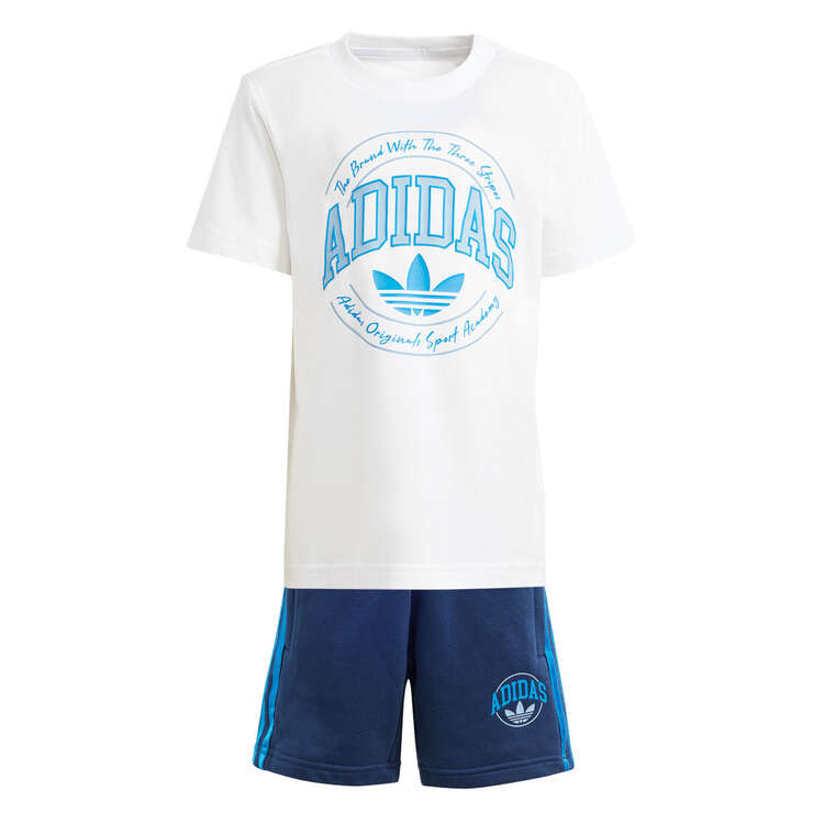 adidas Kids VRCT Shorts and Tee Set White 4, White, rebel_hi-res