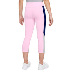 Nike Girls One Dri-FIT High-Rise Capri Leggings Pink/Grey XS, Pink/Grey, rebel_hi-res