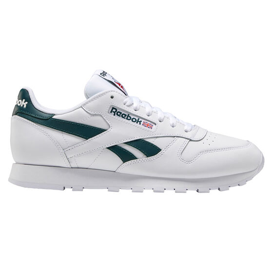 Reebok Classic Leather Casual Shoes White/Green US 7, White/Green, rebel_hi-res