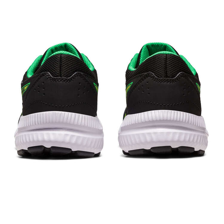 Asics Contend 8 GS Kids Running Shoes Black/Green US 4, Black/Green, rebel_hi-res