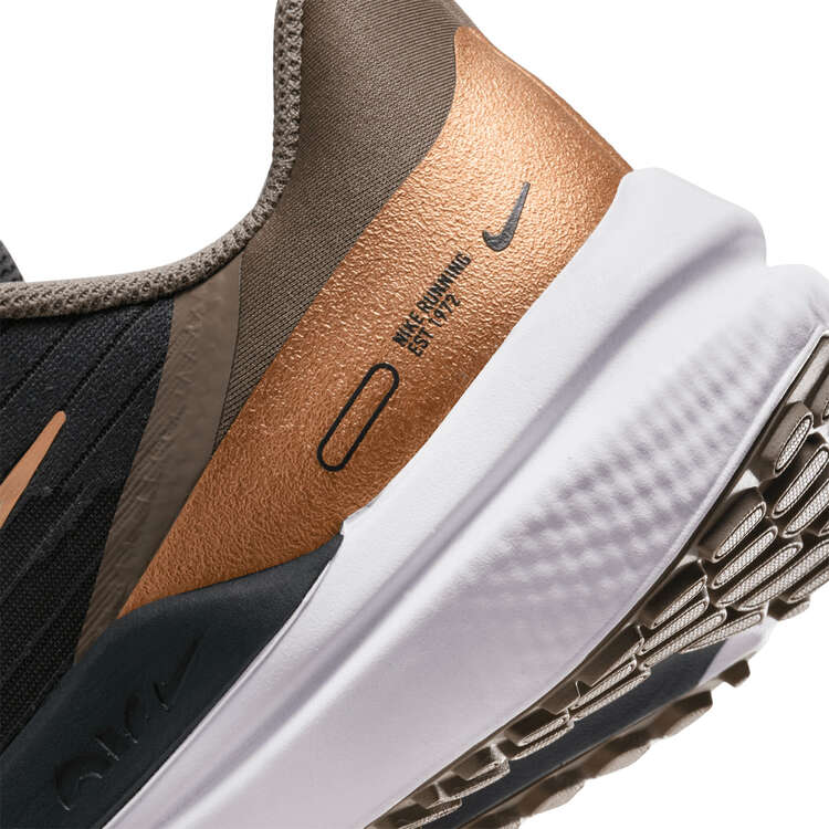 Nike Air Winflo 9 Womens Running Shoes, Grey/Gold, rebel_hi-res