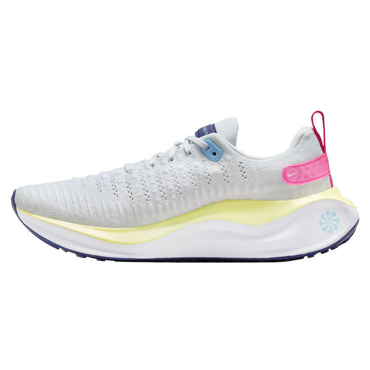 Nike React InfinityRN Flyknit 4 Womens Running Shoes, White/Pink, rebel_hi-res