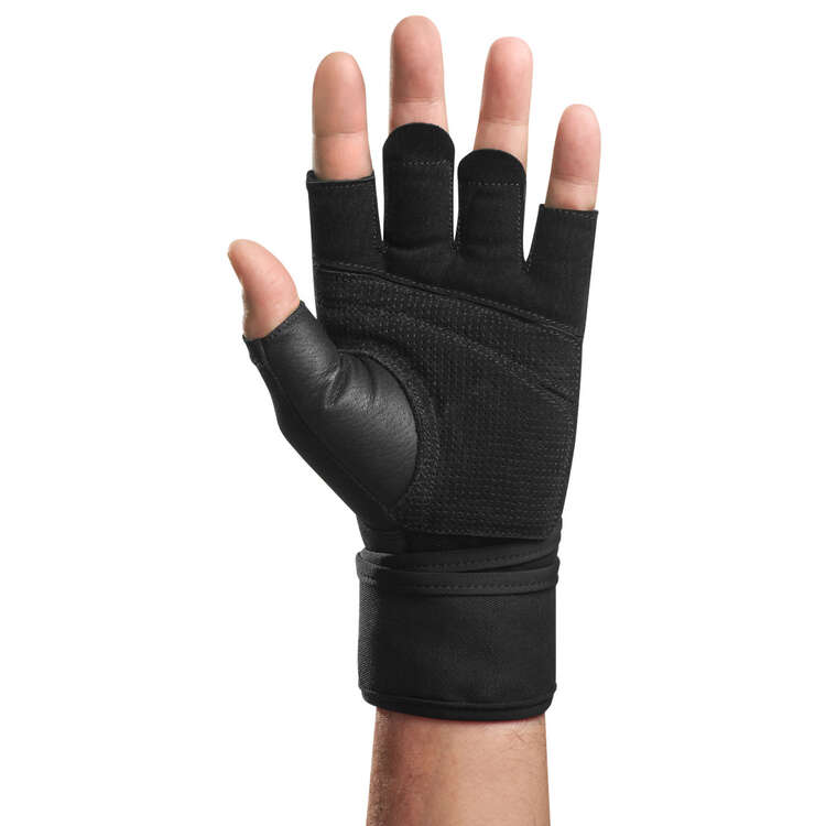 Harbinger Mens Pro Wrist Wrap Gloves Black S, Black, rebel_hi-res