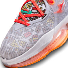 Nike LeBron 19 Basketball Shoes, White/Orange, rebel_hi-res