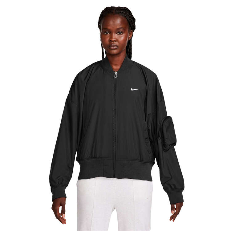 Nike Womens Sportswear Essential Oversized Bomber Jacket Black XS, Black, rebel_hi-res
