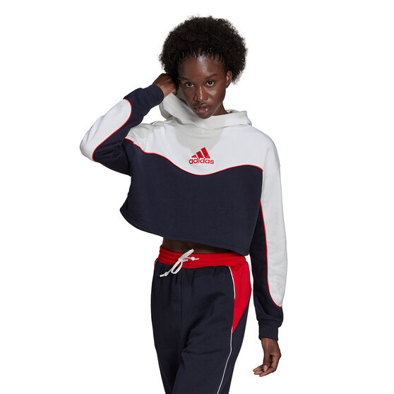 adidas Womens Essentials Colourblock 3-Stripes Hoodie, Multi, rebel_hi-res