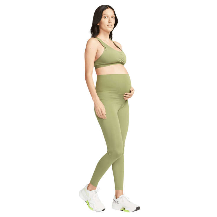 Nike Womens Dri-FIT Swoosh Medium Support Maternity Sports Bra, Khaki, rebel_hi-res