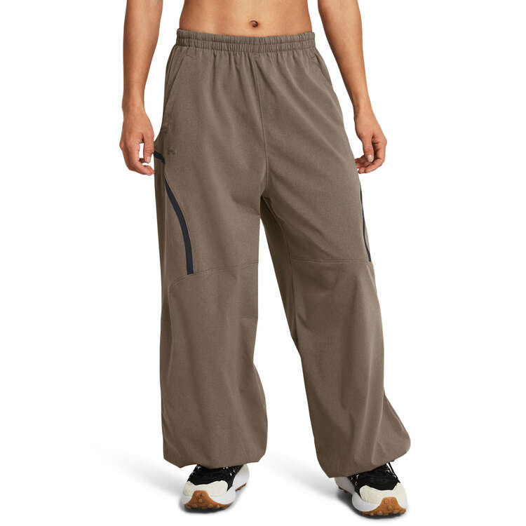 Under Armour Womens Unstoppable Airvent Parachute Pants, Taupe, rebel_hi-res