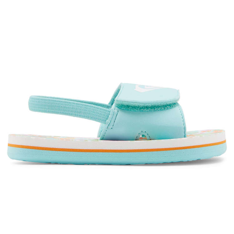 Roxy Finn Toddlers Sandals White/Turquoise US 5, White/Turquoise, rebel_hi-res