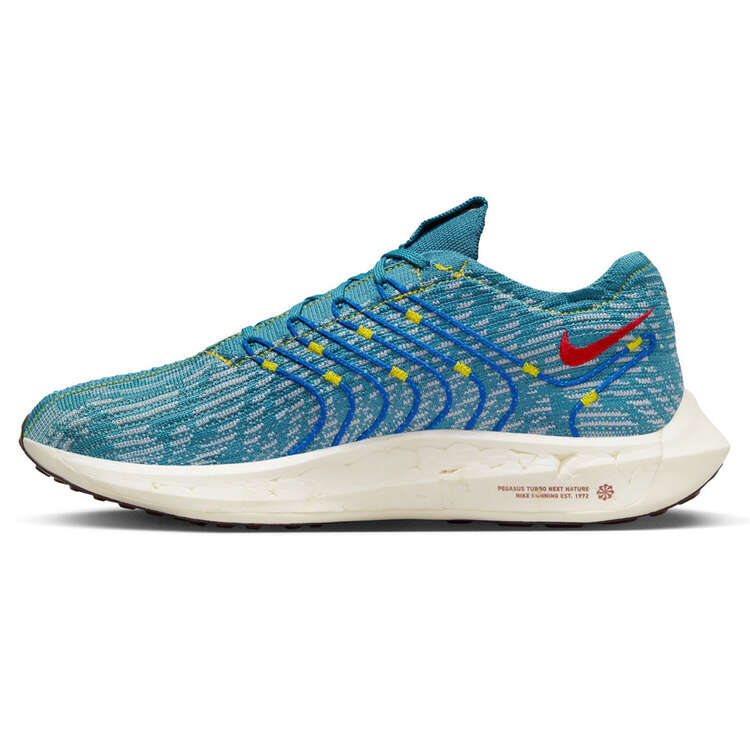 Nike Pegasus Turbo Next Nature Premium Mens Running Shoes, Blue/Red, rebel_hi-res