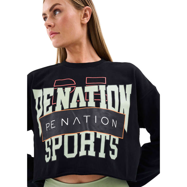 P.E Nation Womens United Sweatshirt, Black, rebel_hi-res