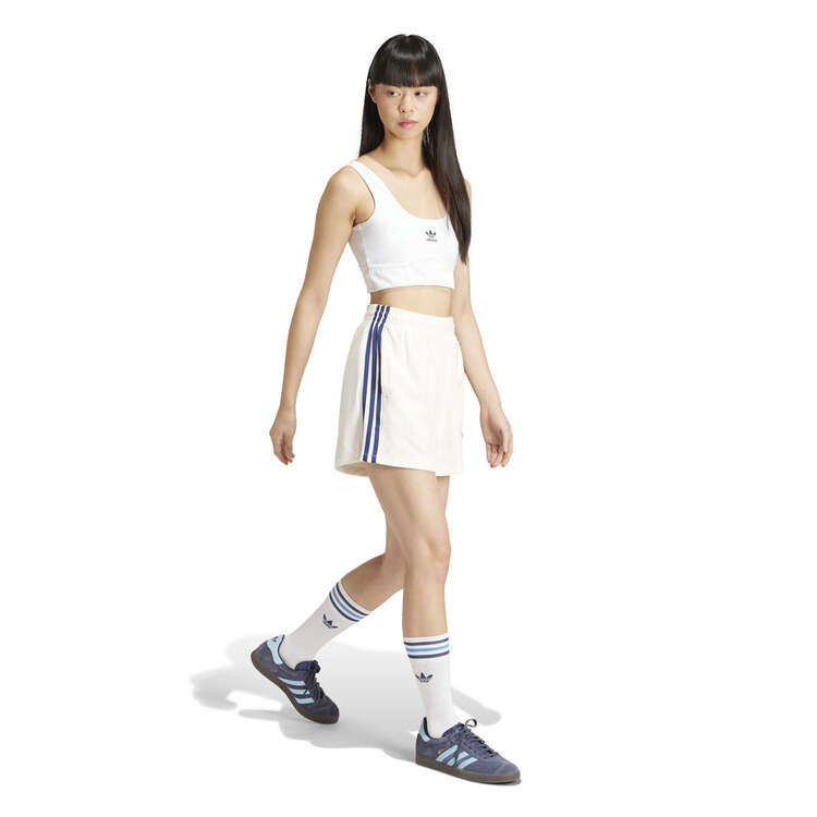 adidas Originals Womens Terry Shorts, White, rebel_hi-res