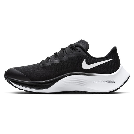 Nike Air Zoom Pegasus 37 GS Kids Running Shoes, Black / White, rebel_hi-res