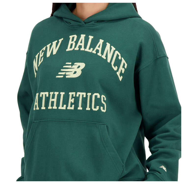 New Balance Athletics Varsity Oversized Fleece Pullover Hoodie Green M, Green, rebel_hi-res