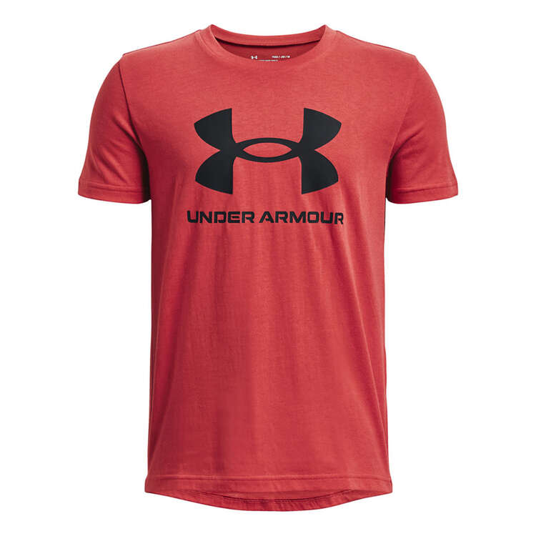 Under Armour Boys Sportstyle Logo Tee, Red, rebel_hi-res
