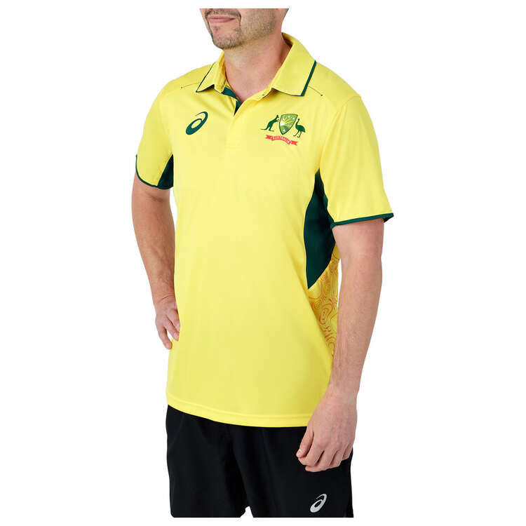 Cricket Australia Mens 2023/24 Replica ODI Home Shirt Yellow S, Yellow, rebel_hi-res