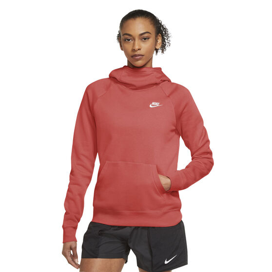 Nike Womens Sportswear Essential Funnel Neck Hoodie Red XS, Red, rebel_hi-res