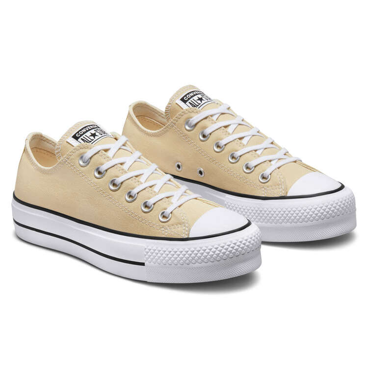 Converse Chuck Taylor All Star Lift Low Womens Casual Shoes, Tan/White, rebel_hi-res
