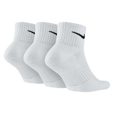 Nike Cushion Quarter Running 3 Pack Socks White M, White, rebel_hi-res