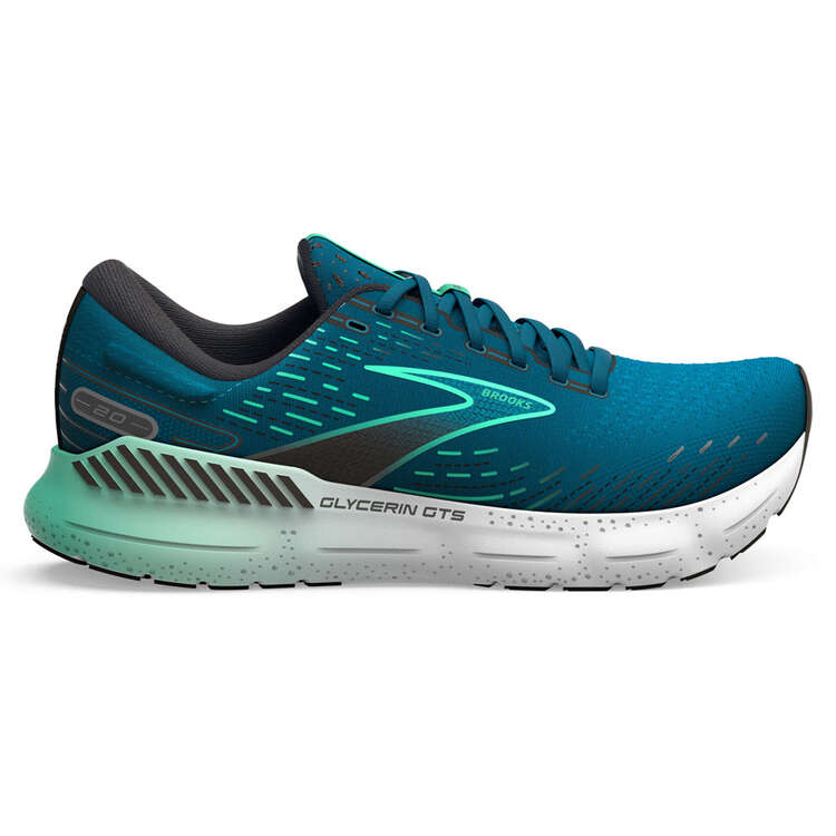 Brooks Glycerin GTS 20 Mens Running Shoes Blue/Green US 8, Blue/Green, rebel_hi-res
