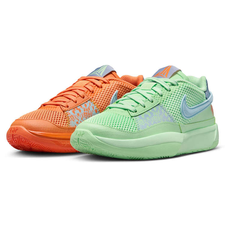 Nike Ja 1 Mismatched GS Kids Basketball Shoes Orange/Green US 4, Orange/Green, rebel_hi-res